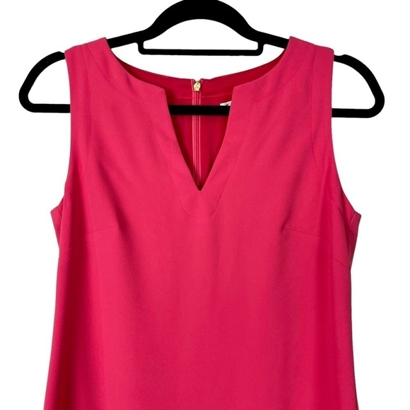 TRINA TURK YARROW SLEEVELESS DROP WAIST NOTCH NECK RUFFLE HEM DRESS - Picture 4 of 11